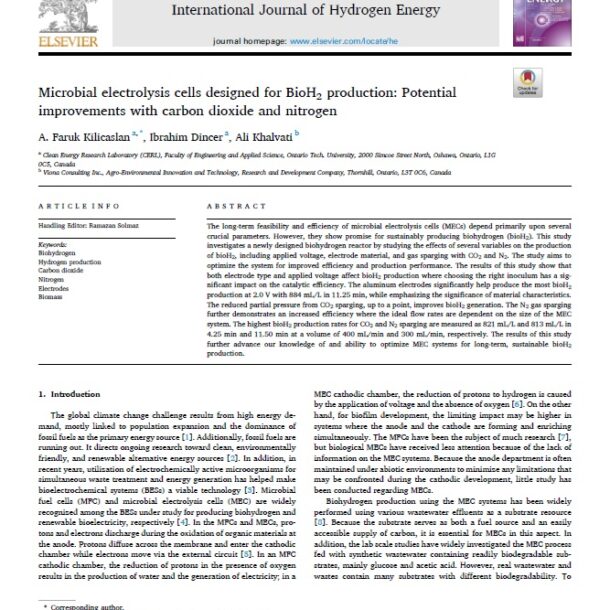 Mohammadali Khalvati - Microbial electrolysis cells designed for BioH2 production Potential improvements with carbon dioxide and nitrogen pdf