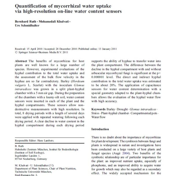 Mohammadali Khalvati - Quantification of mycorrhizal water uptake via high-resolution on-line water content sensors pdf
