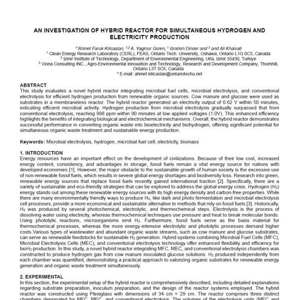 Ali Khalvati -AN INVESTIGATION OF HYBRID REACTOR FOR SIMULTANEOUS HYDROGEN AND ELECTRICITY PRODUCTION