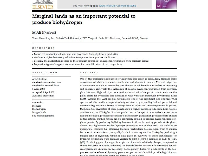 Marginal lands as an important potential to produce biohydrogen