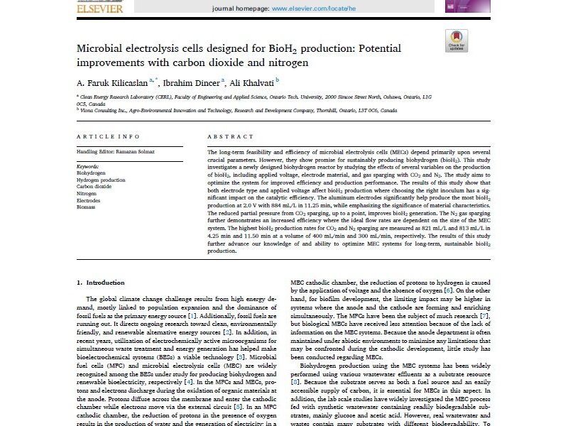 Microbial electrolysis cells designed for BioH2 production: Potential improvements with carbon dioxide and nitrogen
