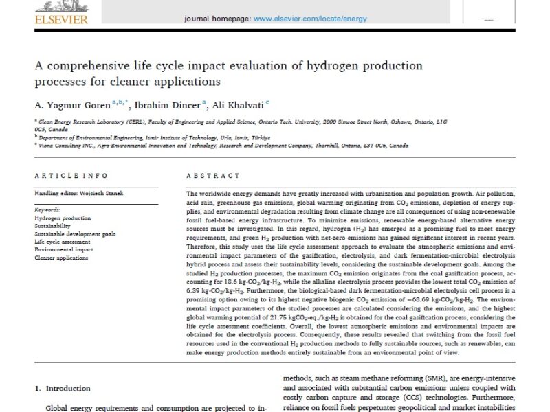 A comprehensive life cycle impact evaluation of hydrogen production processes for cleaner applications